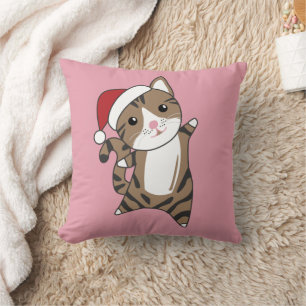 Cat Christmas Snow Winter Animals Cats Throw Pillo Pillow