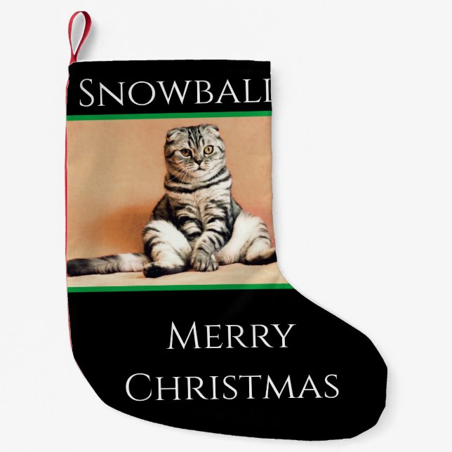 Cat Christmas Stocking Personalized (Front)