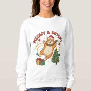 Cat Christmas Sweatshirt Gift for Cat Lovers