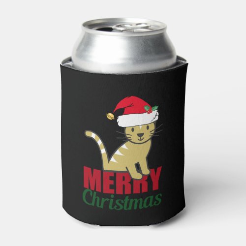 Cat Christmas T ShirtMerry Christmas Kitty Cat Can Cooler