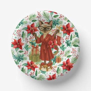 Cat Christmas themed for Siamese Cat Lovers Paper Bowls