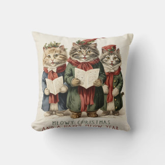 Cat Christmas Throw Pillow