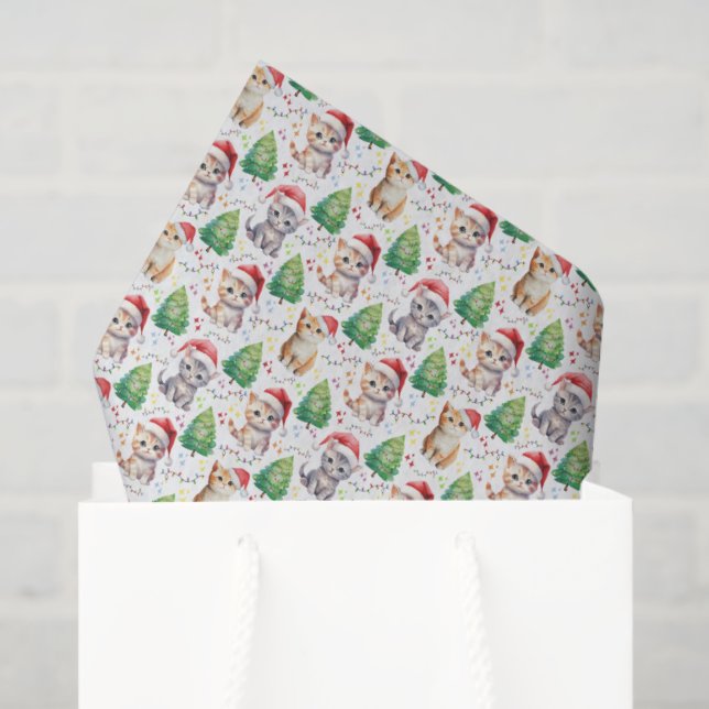 Cat Christmas Tissue Paper (Gift Bag)