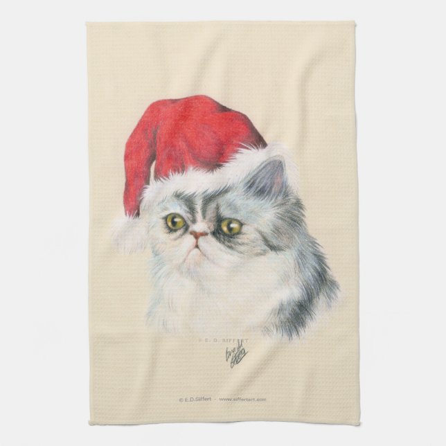 Cat Christmas Towel (Vertical)
