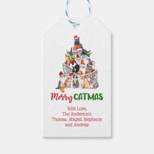Cat Christmas Tree Cat Lover Cat Owner  Gift Tags