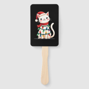 Cat Christmas Tree Christmas (1) Hand Fan