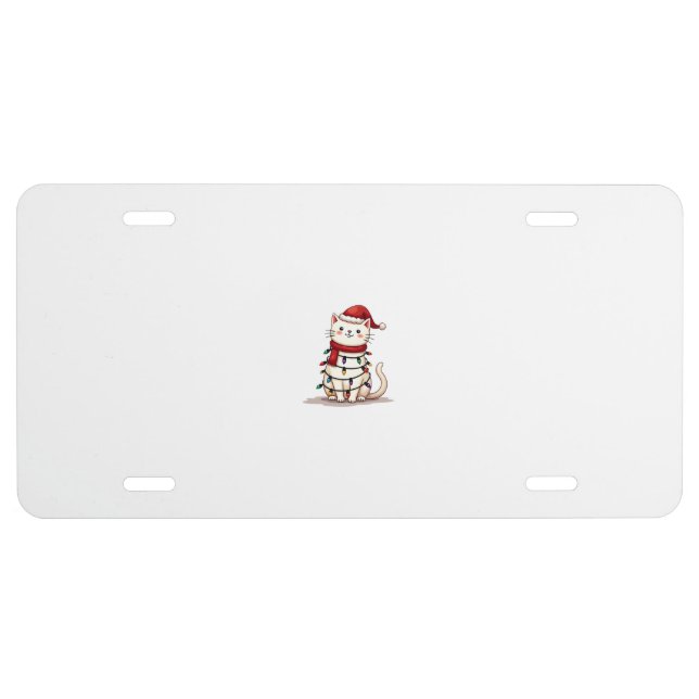 Cat Christmas Tree Christmas (1) License Plate (Front)