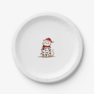 Cat Christmas Tree Christmas (1) Paper Plates