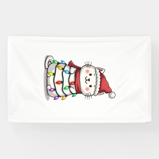 Cat Christmas Tree Christmas (2) Banner (Horizontal)