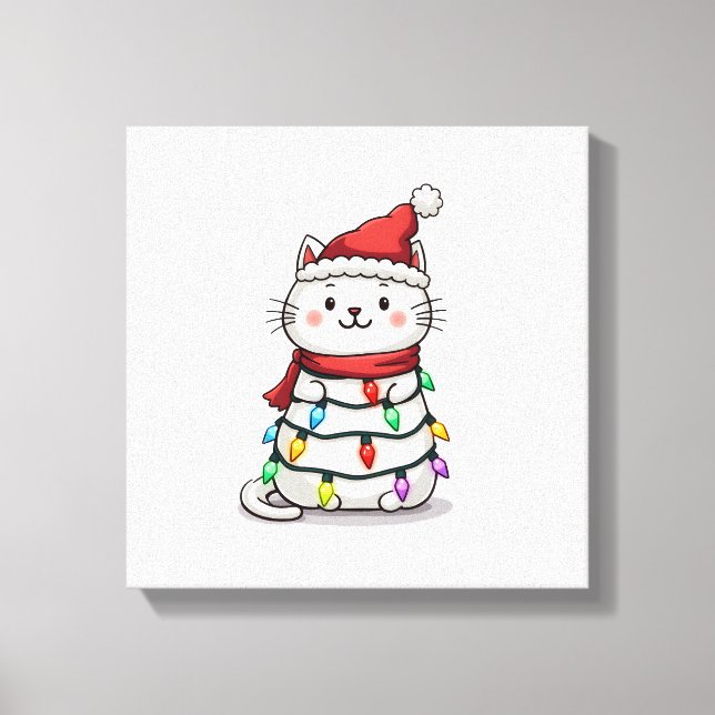 Cat Christmas Tree Christmas (2) Canvas Print (Front)