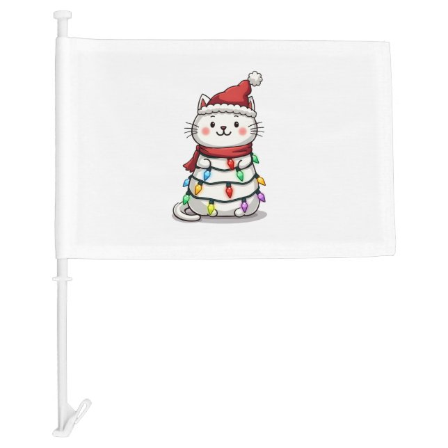 Cat Christmas Tree Christmas (2) Car Flag (Front)