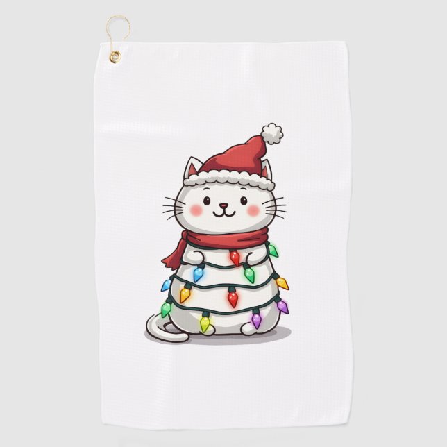 Cat Christmas Tree Christmas (2) Golf Towel (Front)