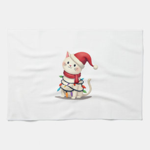 Cat Christmas Tree Christmas (2) Kitchen Towel