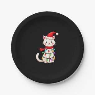 Cat Christmas Tree Christmas (2) Paper Plates