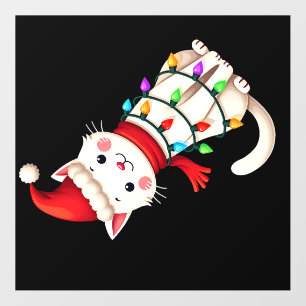 Cat Christmas Tree Christmas (2) Wall Decal