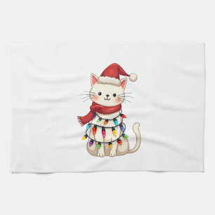 Cat Christmas Tree Christmas (3) Kitchen Towel