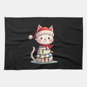 Cat Christmas Tree Christmas (3) Kitchen Towel