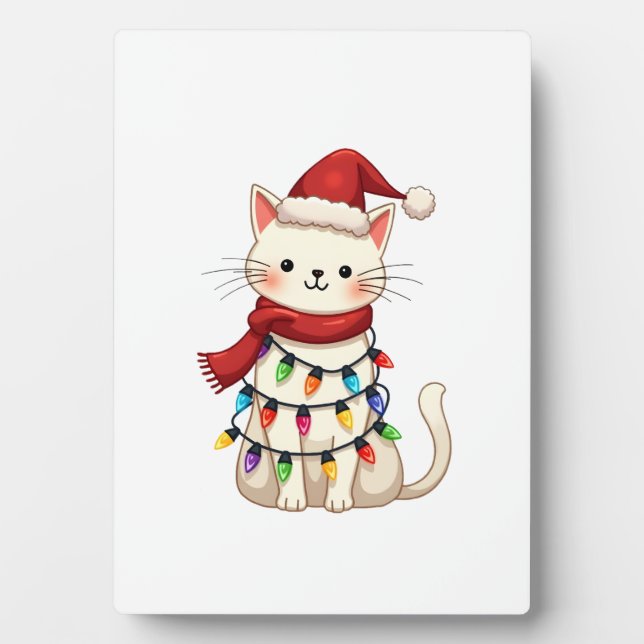 Cat Christmas Tree Christmas (3) Plaque (Front)