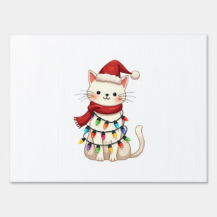 Cat Christmas Tree Christmas (3) Sign