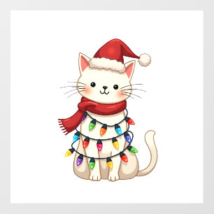 Cat Christmas Tree Christmas (3) Wall Decal