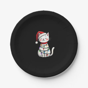 Cat Christmas Tree Christmas (5) Paper Plates