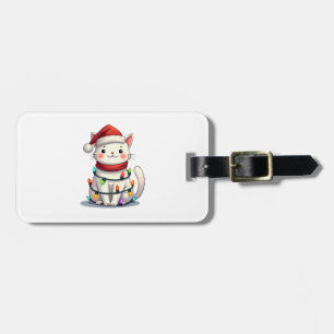 Cat Christmas Tree Christmas Luggage Tag