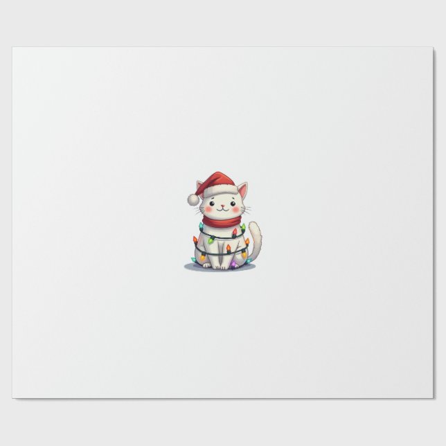 Cat Christmas Tree Christmas Wrapping Paper (Flat)