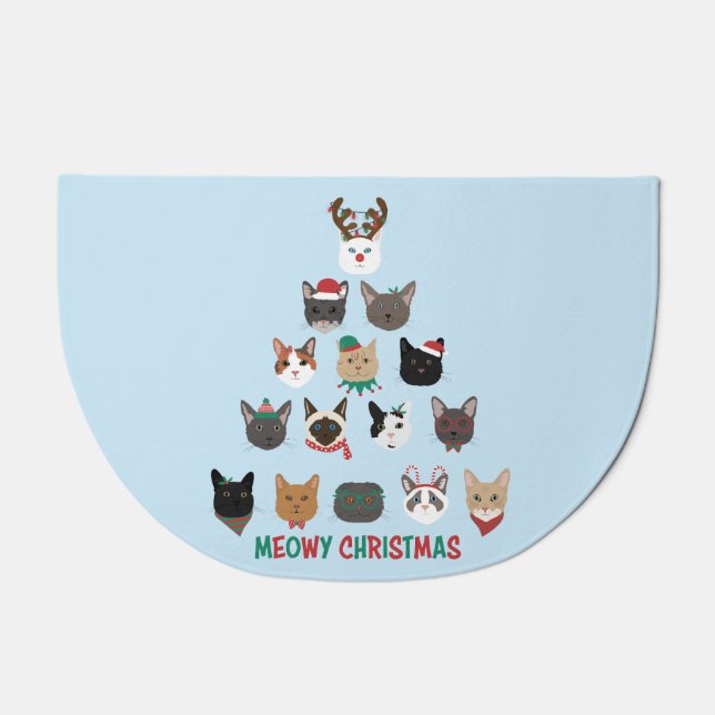 Cat Christmas Tree Doormat (Front)