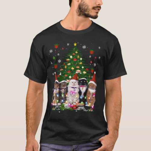 Cat Christmas Tree Funny  Xmas Cat Lover T_Shirt