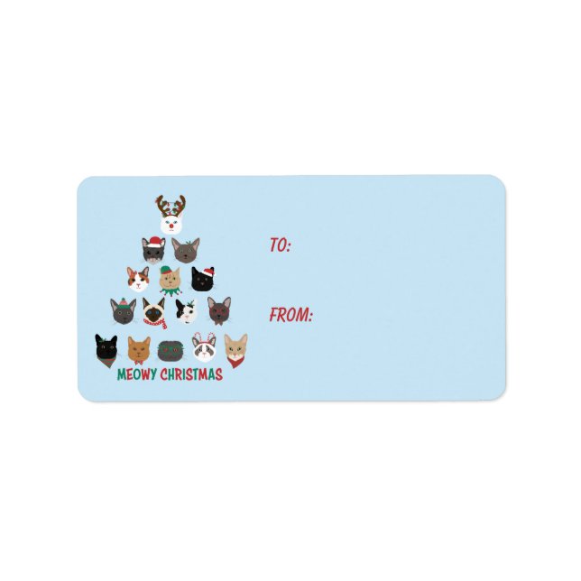 Cat Christmas Tree Label (Front)