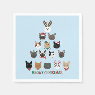Cat Christmas Tree Napkins