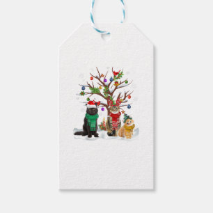 Cat Christmas Tree Ornament Santa Cat Light Cat Ch Gift Tags
