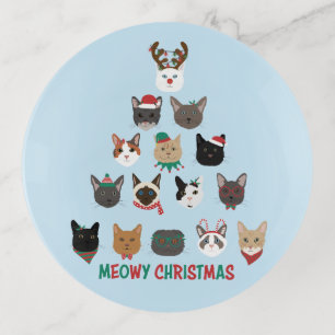Cat Christmas Tree Trinket Tray