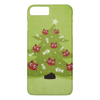 Cat Christmas Tree With Fish Ornaments iPhone 8 Plus/7 Plus Case