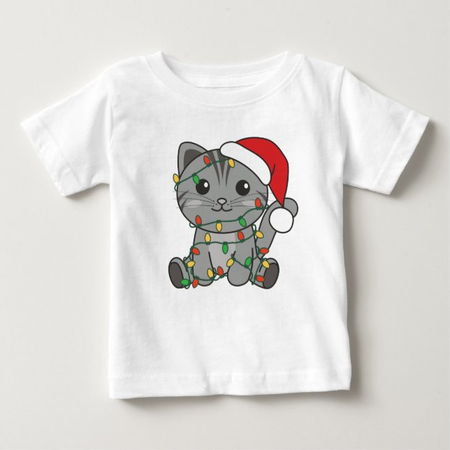 Cat Christmas Winter Animals Cats Baby T-Shirt (Front)