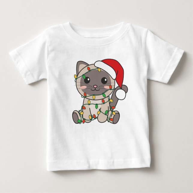 Cat Christmas Winter Animals Cats Baby T-Shirt (Front)