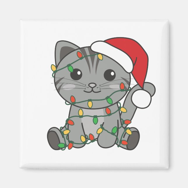 Cat Christmas Winter Animals Cats Magnet (Front)
