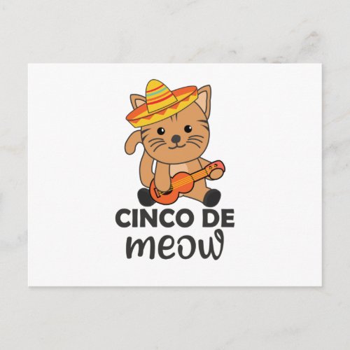 Cat Cinco De Meow Mexican Sombrero Cats Postcard