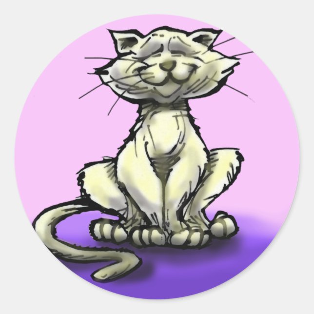 Cat Classic Round Sticker (Front)