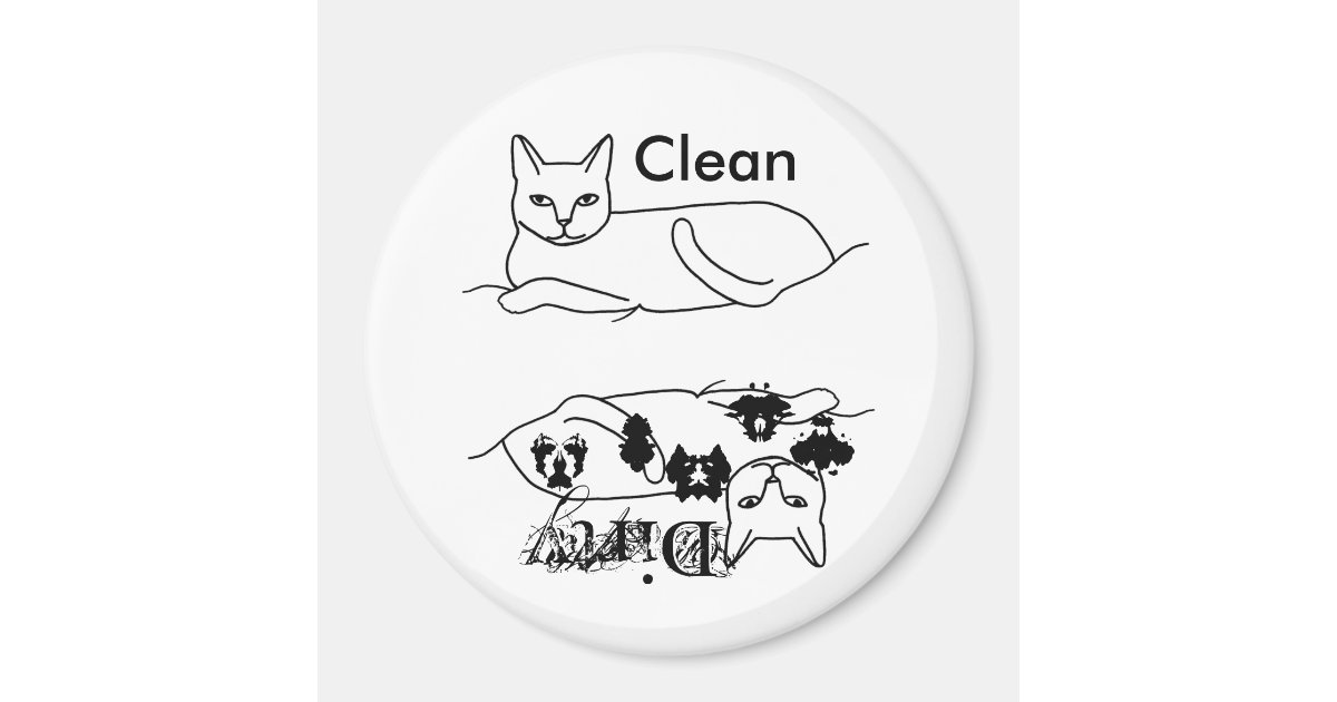Cat Clean Dirty Dishwasher Zazzle