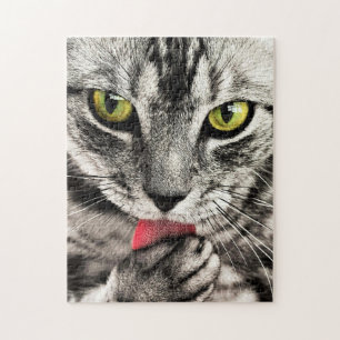 Cat Cleaning Jigsaw Puzzle