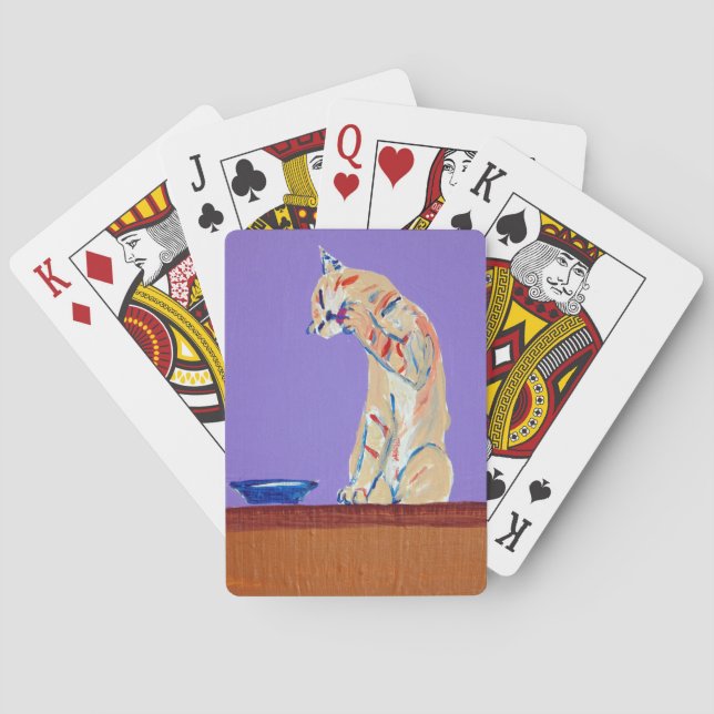 cat cleaning poker cards (Back)