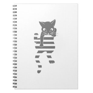 Cat climbing page lines - Choose background color Notebook