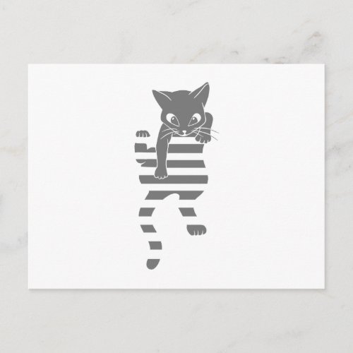 Cat climbing page lines _ Choose background color Postcard