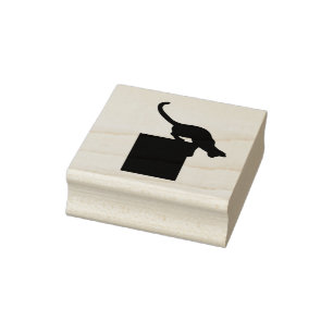 Cat Climbing Up or Down Rubber Stamp