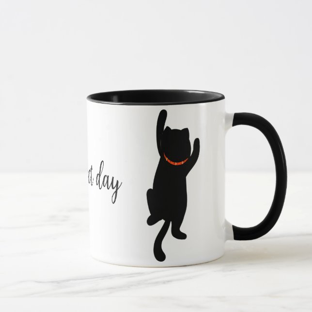 Cat Climbing With Text Mug (Right)