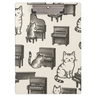 Cat Clipboard on Piano