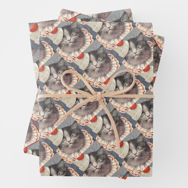 Cat Clown by Arthur Thiele Wrapping Paper Sheets (In situ)