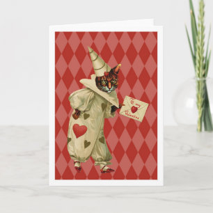 Cat Clown Greeting Card