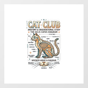 Cat Club Cat Anatomy Scientific Diagram Vintage Ve Floor Decals